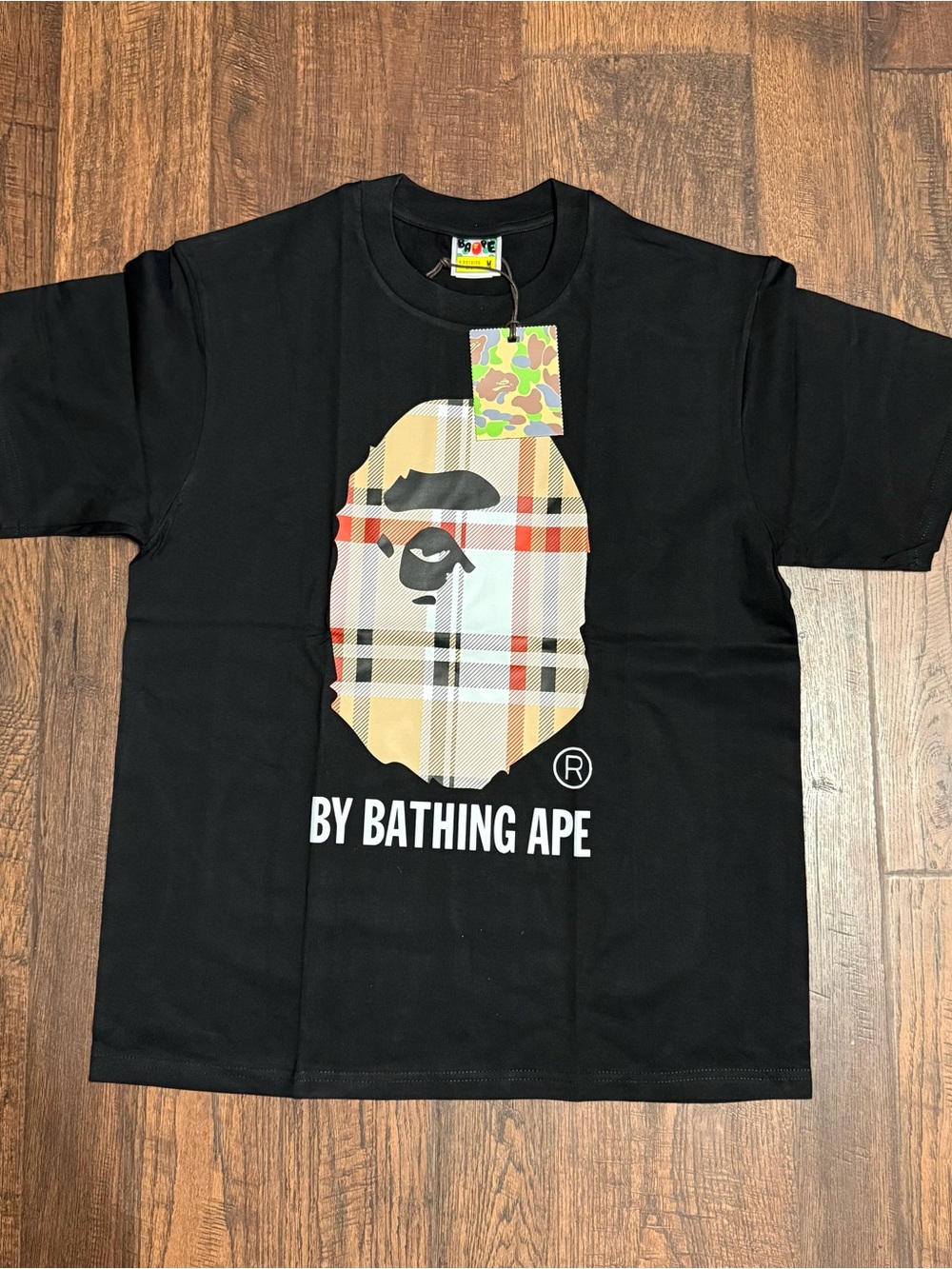 A Bathing Ape Bape X Burberry Black Short Sleeve Logo Tee
